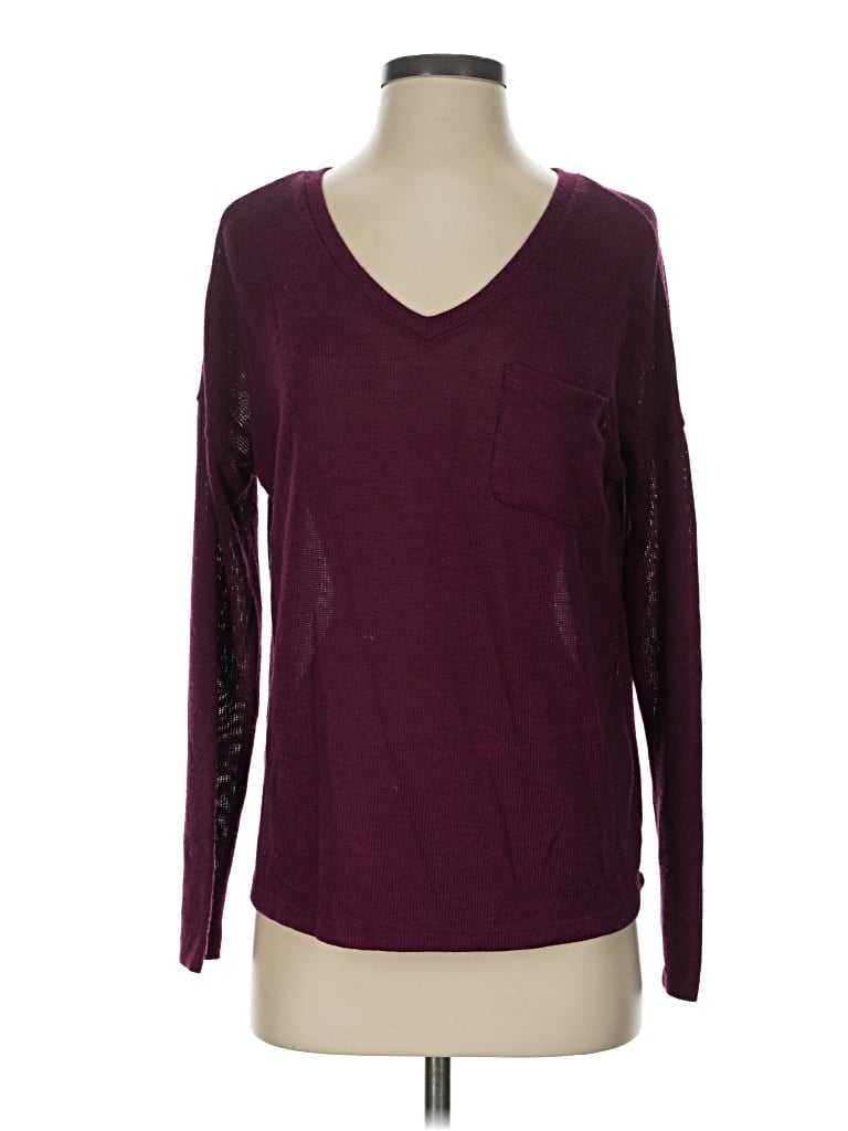 Pre-owned Merona Pullover Sweater In Burgundy