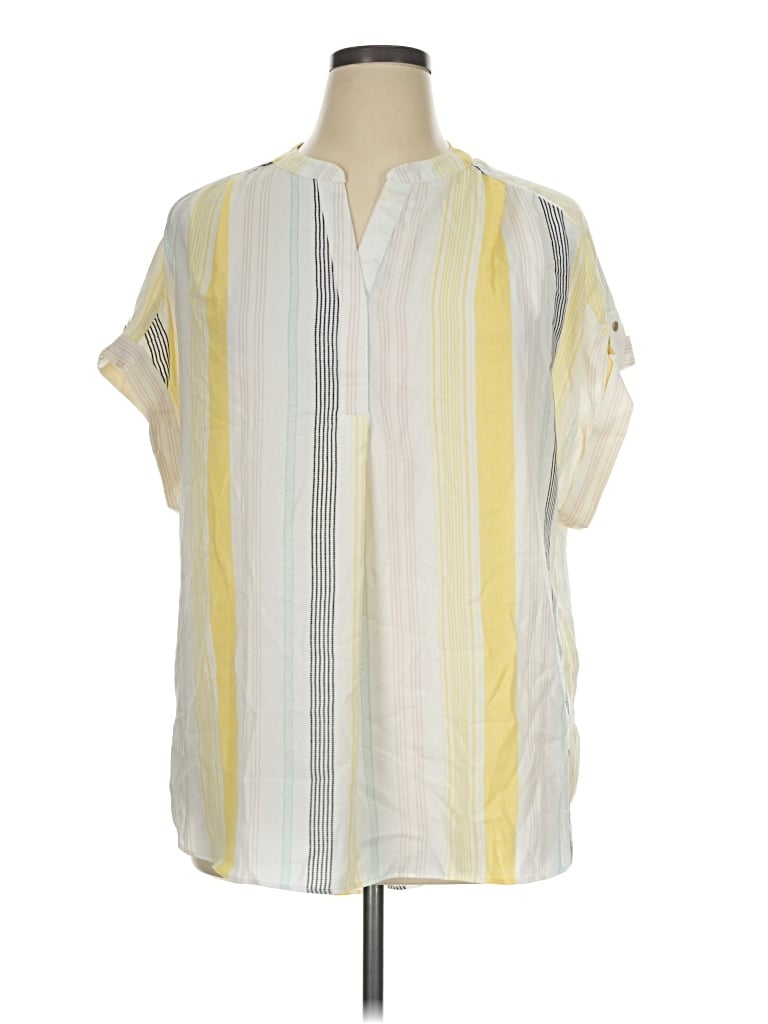 Jones New York Short Sleeve Blouse In Multi