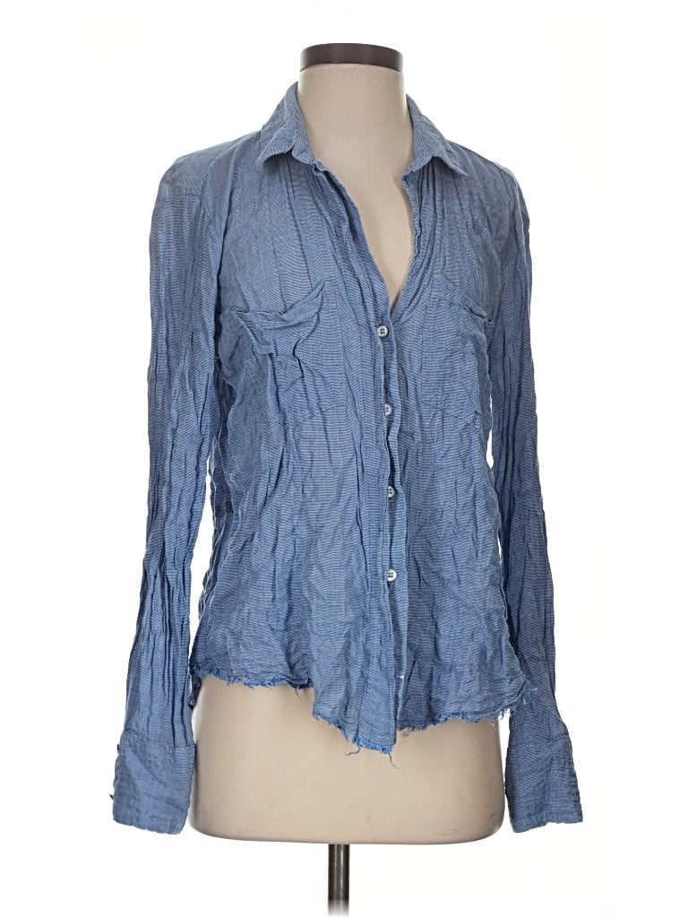 Pre-owned Bella Dahl Long Sleeve Blouse In Blue