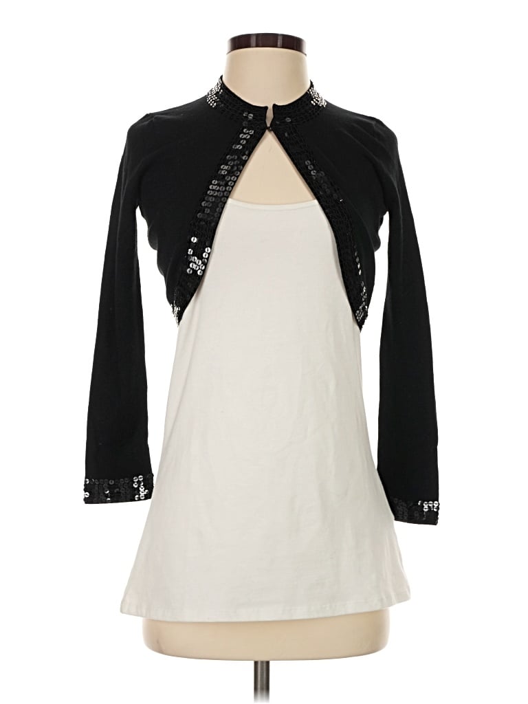 Pre-owned Boston Proper Cardigan Sweater In Black