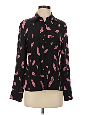Diane von Furstenberg Long Sleeve Silk Top (view 1)