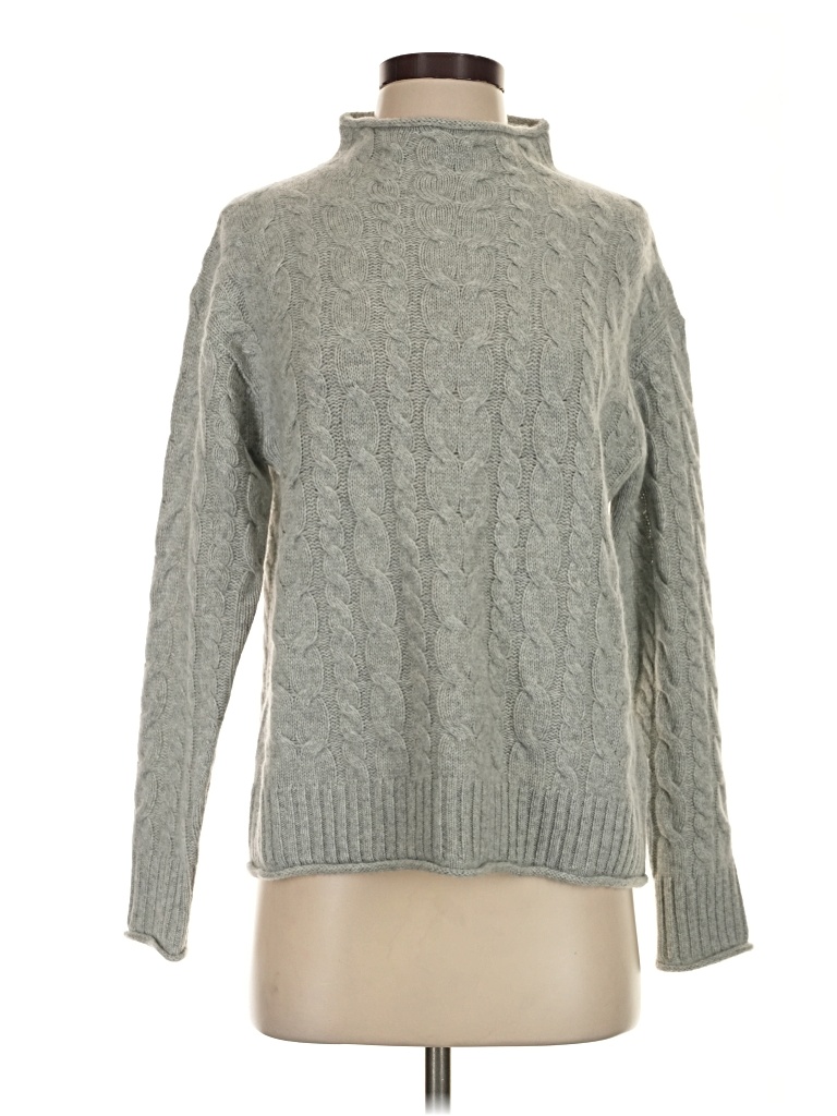 Pre-owned Jcrew Cashmere Pullover Sweater In Gray