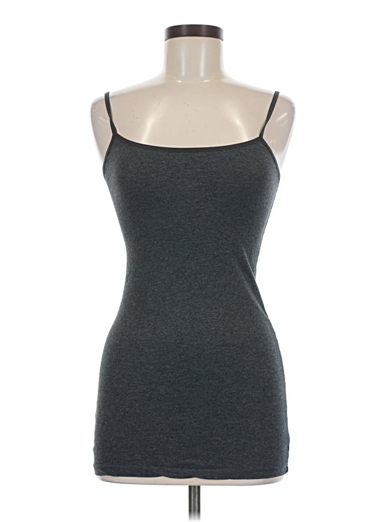 Pre-owned Active Basic Tank Top Gray Strapless Neckline Tops