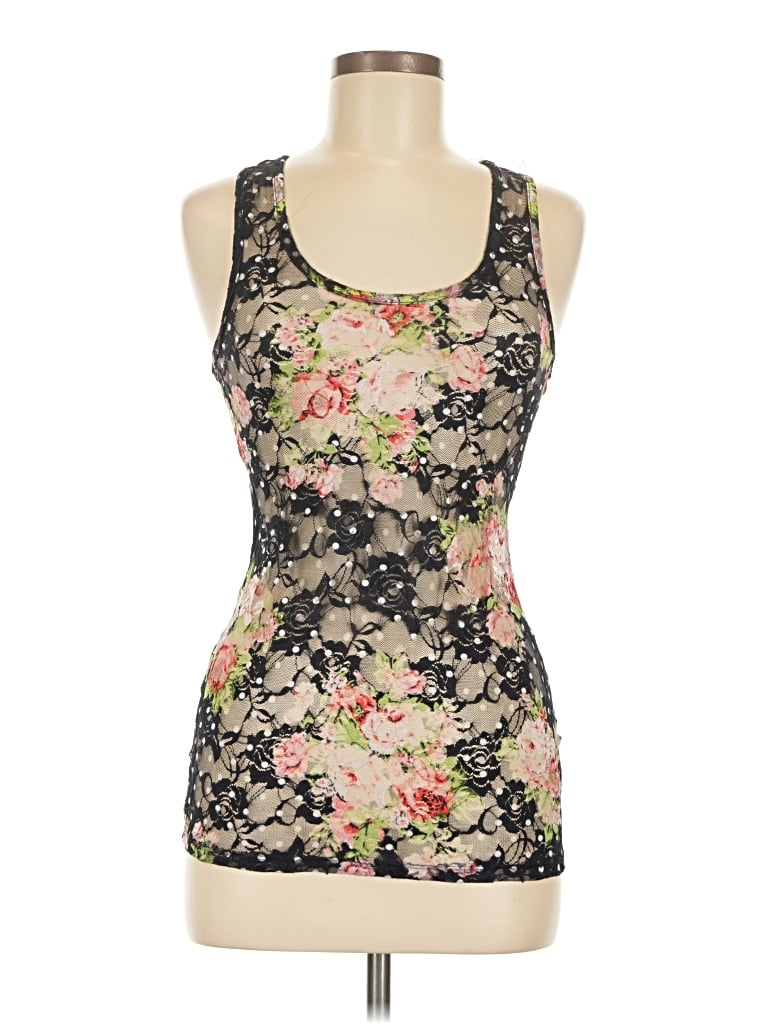 Pre-owned Almost Famous Tank Top Black Halter Neckline Tops