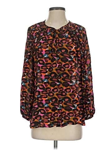 Tucker Long Sleeve Silk Top (view 1)