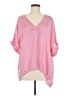 Glam 100% Polyester Pink 3/4 Sleeve Blouse Size M - photo 1