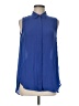 J.Crew 100% Silk Blue Sleeveless Silk Top Size 8 - photo 1