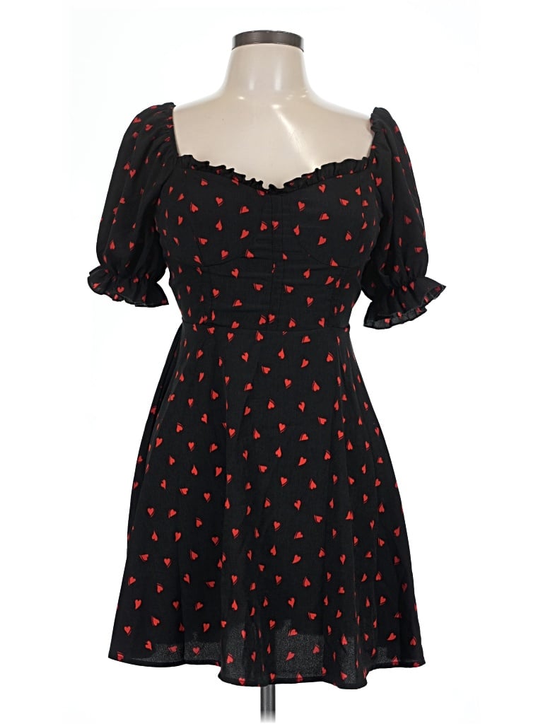 Pre-owned Inspired Hearts Casual Dress In Black