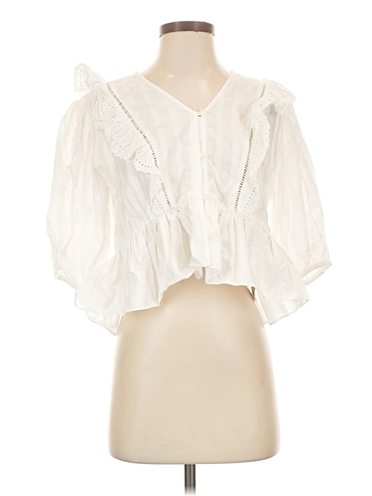 Pre-owned Scotch & Soda Short Sleeve Blouse In Ivory