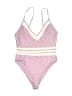 Tularosa Polka Dots Pink One Piece Swimsuit Size S - photo 1