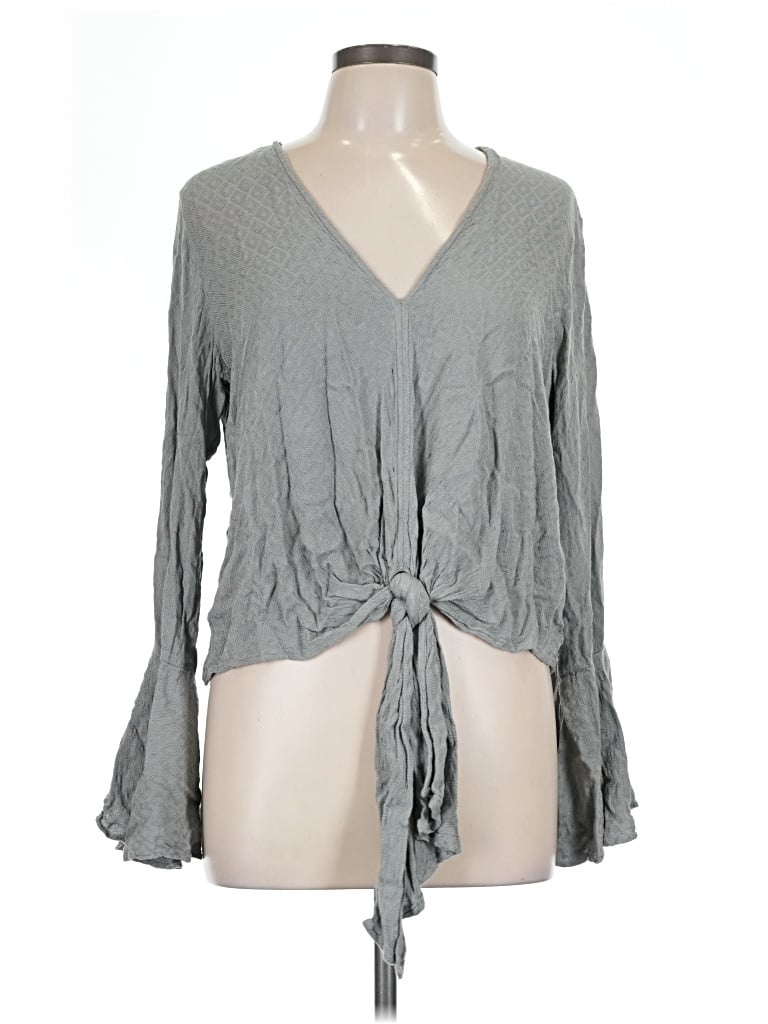 Pre-owned Lovestitch Long Sleeve Blouse In Gray