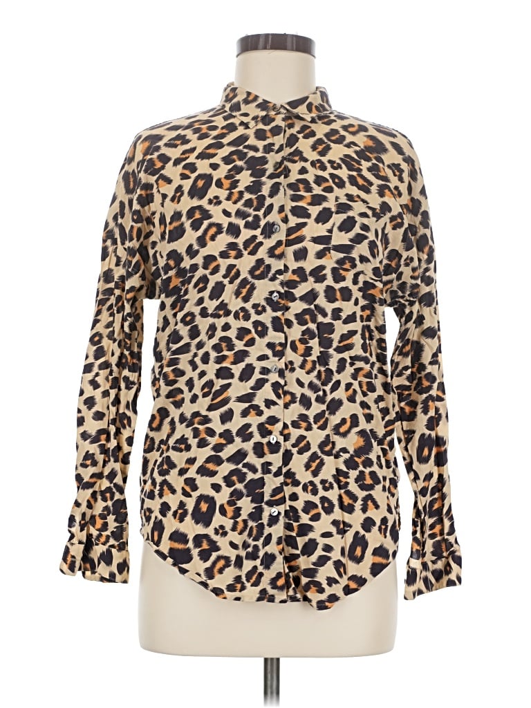Pre-owned Scotch & Soda Long Sleeve Button Down Shirt In Brown