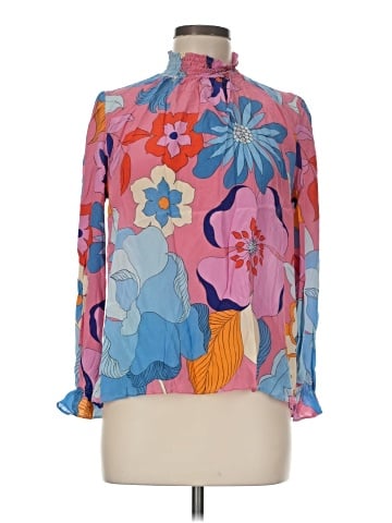 Tucker Long Sleeve Silk Top (view 1)
