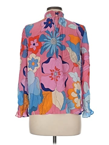 Tucker Long Sleeve Silk Top (view 2)