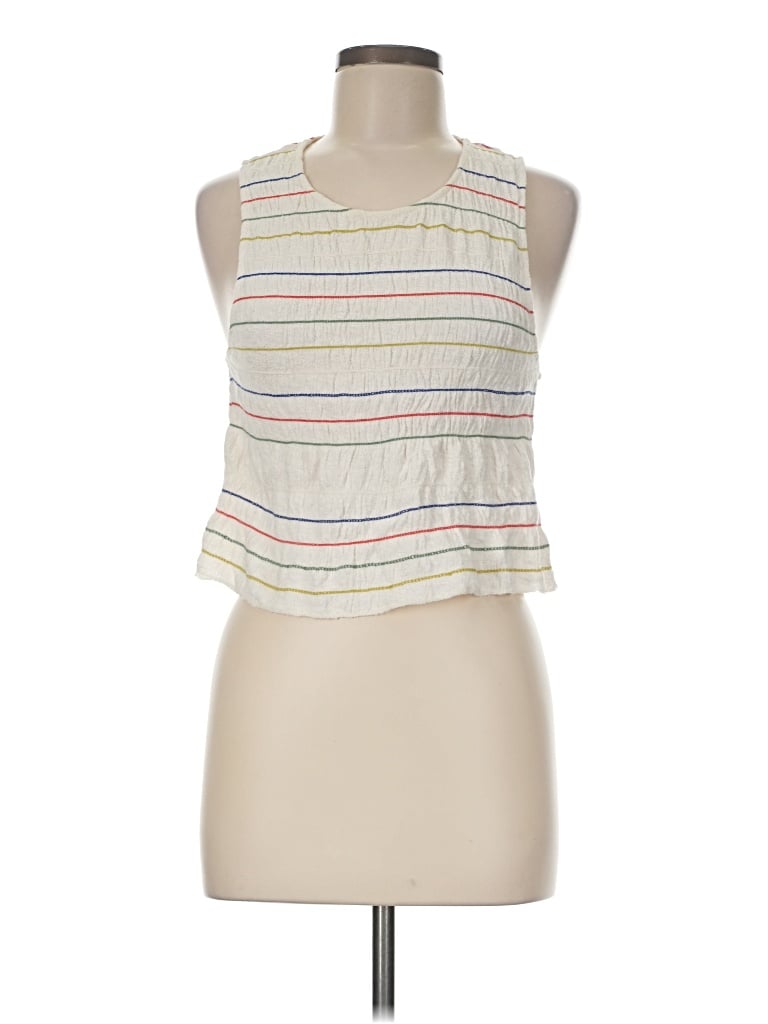 Pre-owned Texture & Thread Madewell Tank Top Ivory Halter Neckline Tops
