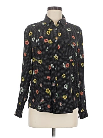 The Kooples Long Sleeve Silk Top (view 1)