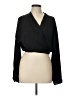 Glam 100% Polyester Black Long Sleeve Blouse Size L - photo 1