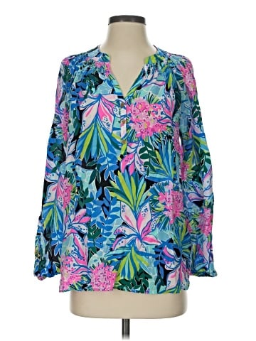 Lilly Pulitzer Long Sleeve Silk Top (view 1)