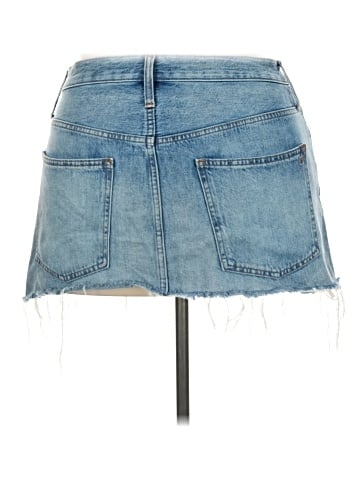 Madewell Rigid Denim Relaxed Mini Skirt in Rosehill Wash (view 2)