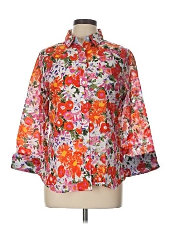Peck & Peck 3/4 Sleeve Button-Down Shirt (view 1)