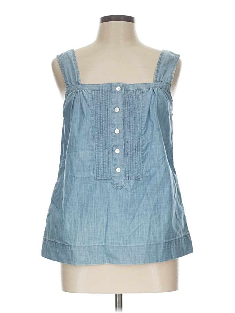 Pre-owned Jcrew Tank Top Blue Strapless Neckline Tops