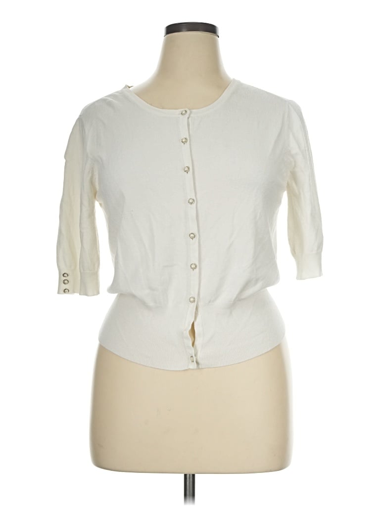 Pre-owned Grace Elements Cardigan Sweater In Ivory