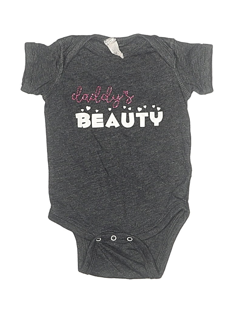 Pre-owned Rabbit Skins Babies' Short Sleeve Onesie In Gray