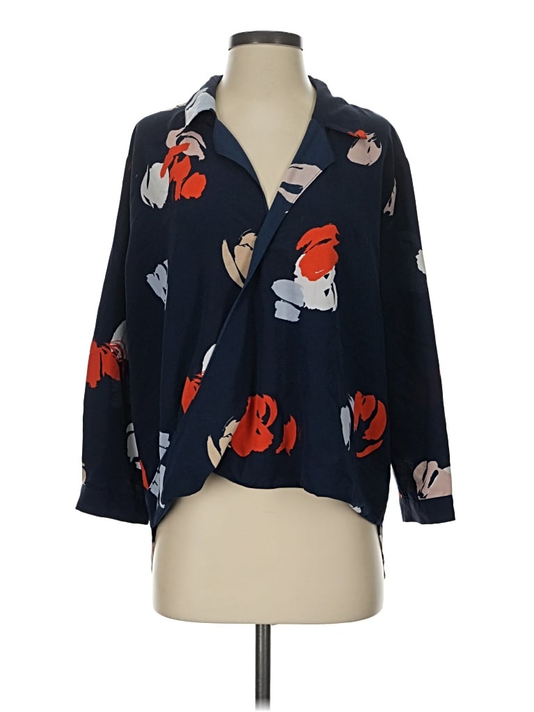 Pre-owned Assorted Brands 3/4 Sleeve Blouse In Blue