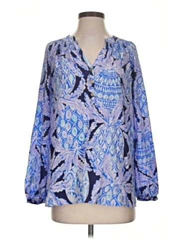 Lilly Pulitzer Long Sleeve Silk Top (view 1)