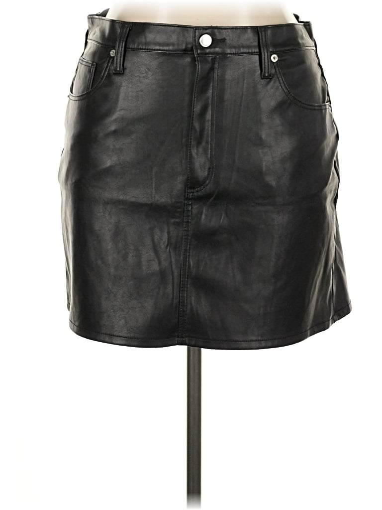 Pre-owned Universal Thread Faux Leather Skirt In Black