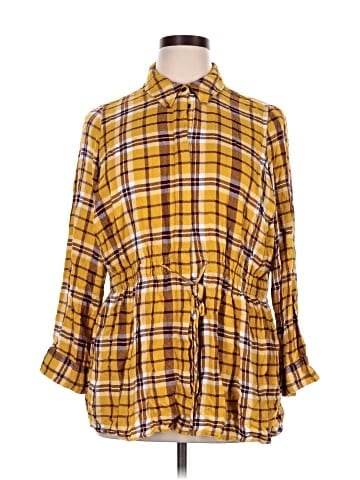 Lane Bryant 3/4 Sleeve Button-Down Shirt (view 1)