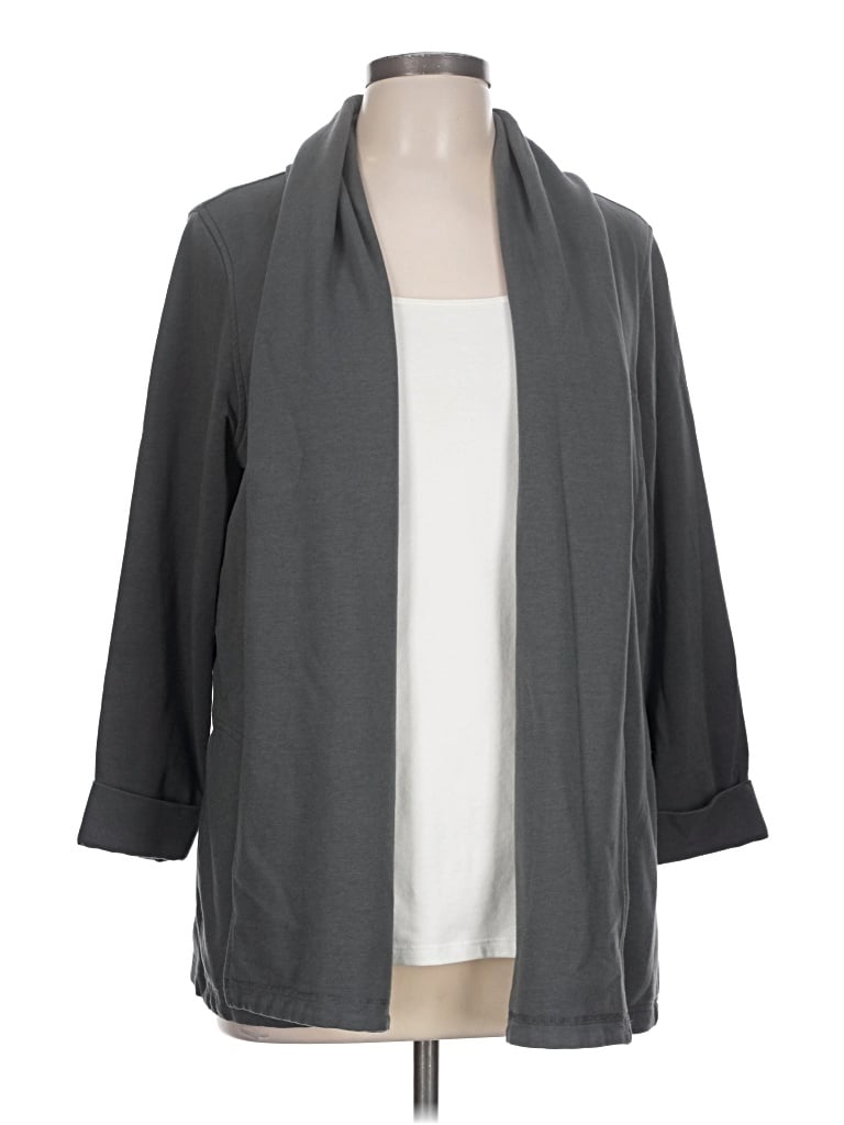 Pre-owned Lands' End Blazer Jacket In Gray