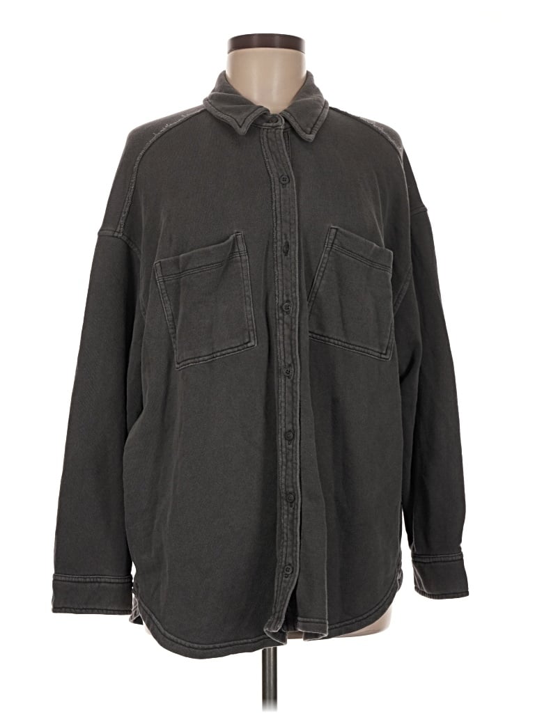 Pre-owned Aerie Fleece Jacket In Gray