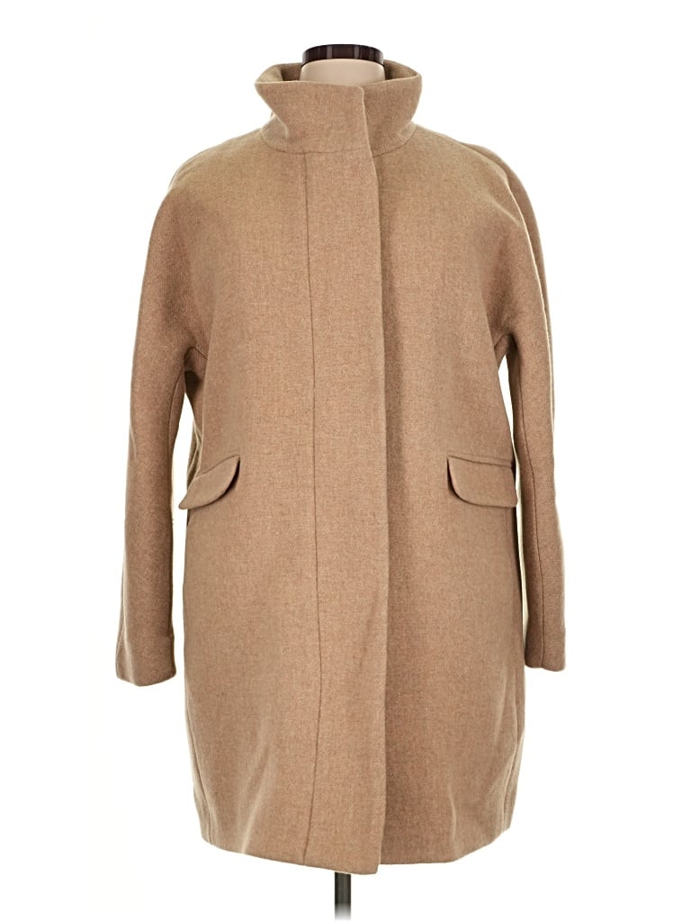 Pre-owned Jcrew Wool Coat In Tan