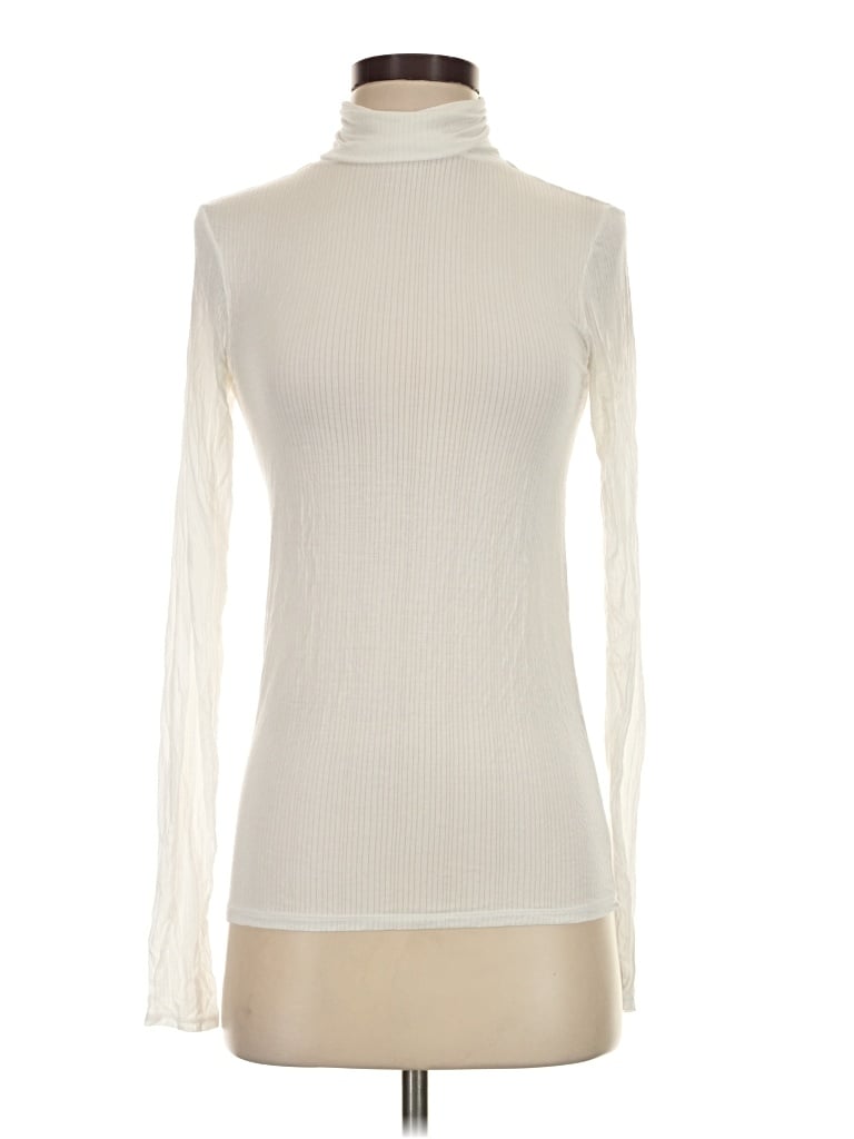Pre-owned Negative Long Sleeve Top Ivory Turtleneck Tops