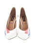Dsquared2 100% Leather Graphic White Heels Size EU 38 - photo 2