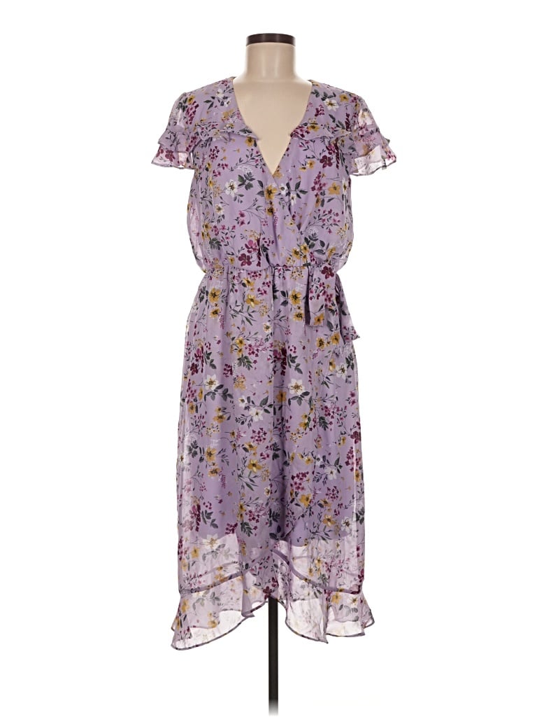 Pre-owned Perceptions Casual Dress In Purple