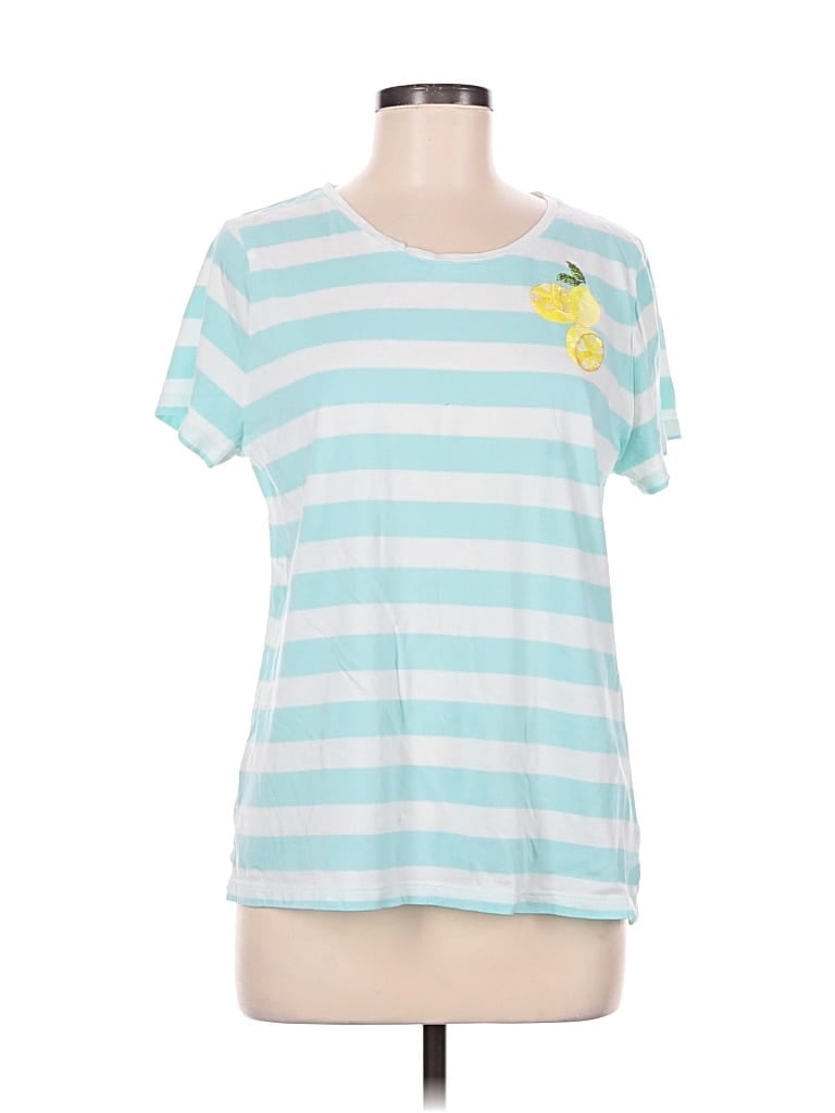Pre-owned Talbots Outlet Short Sleeve T-shirt In Blue