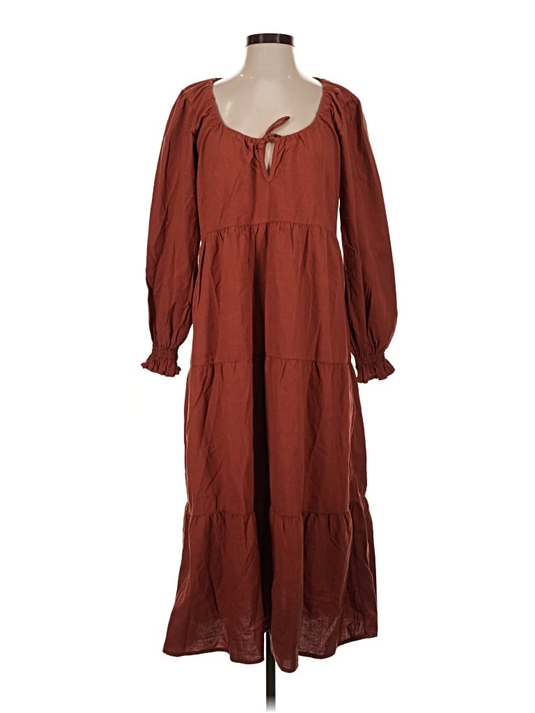 Pre-owned Lacausa Casual Dress In Brown