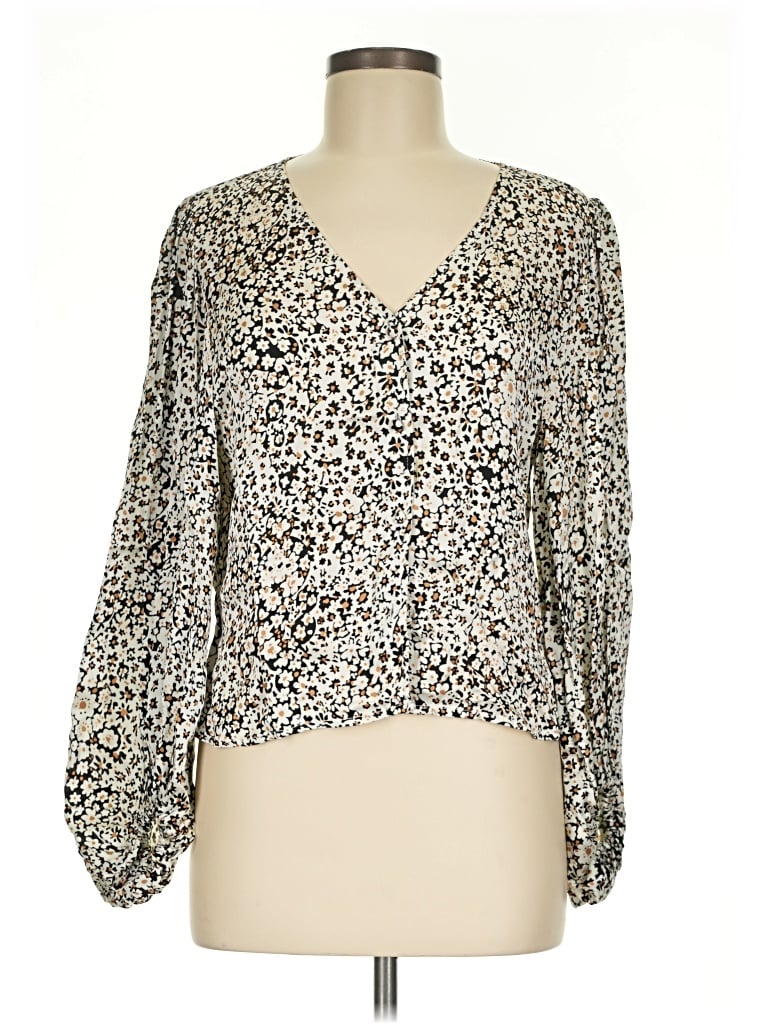 Pre-owned Naf Naf Long Sleeve Blouse In Ivory