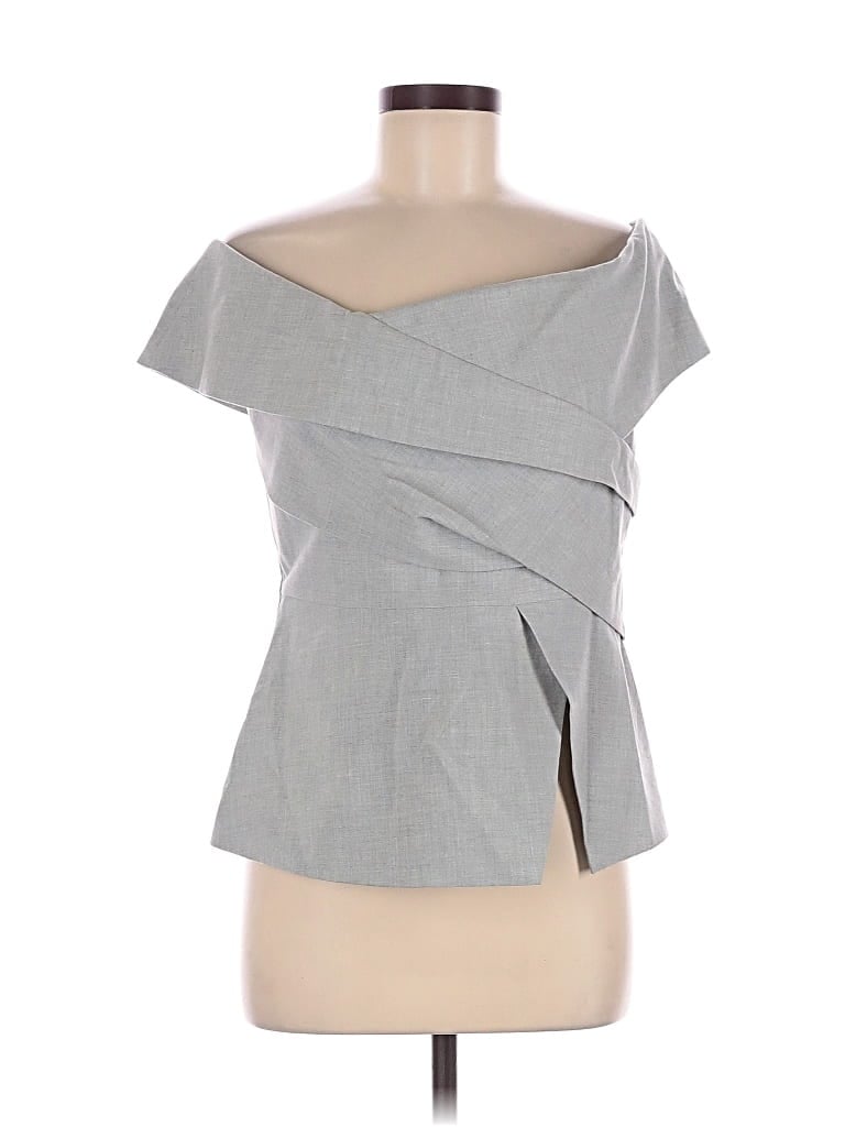 Loft Versa Short Sleeve Top Gray One Shoulder Neckline Tops