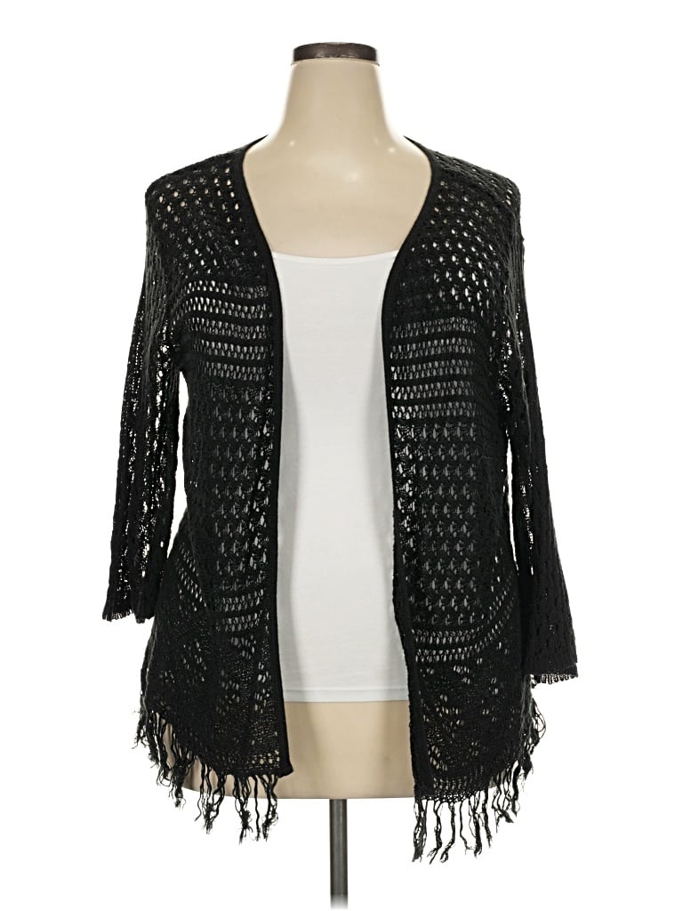Pre-owned Faded Glory Cardigan Sweater In Black