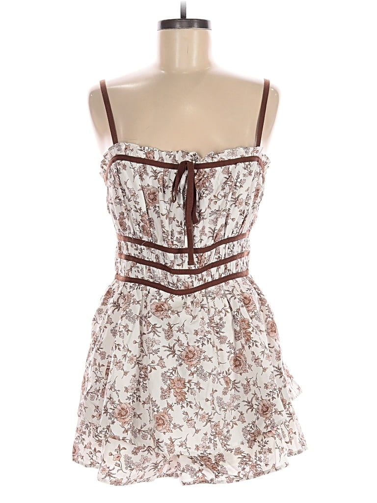 Pre-owned Francesca's Romper In Brown