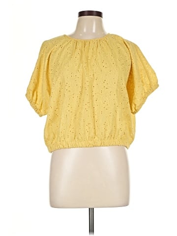 Madewell Eyelet Michele Bubble Top in Dream-On Daisies (view 1)