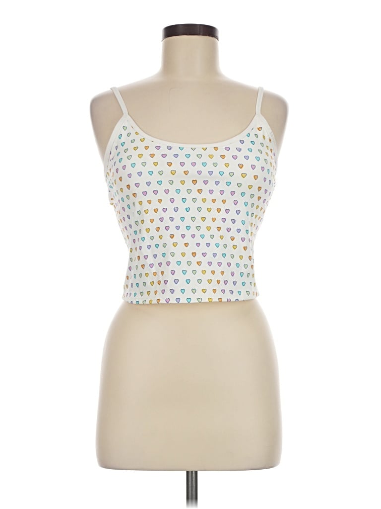 Roller Rabbit Tank Top White Sweetheart Neckline Tops