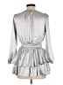 Habitual 100% Polyester Metallic Solid Silver Cocktail Dress Size L - photo 2
