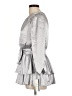 Habitual 100% Polyester Metallic Solid Silver Cocktail Dress Size L - photo 5