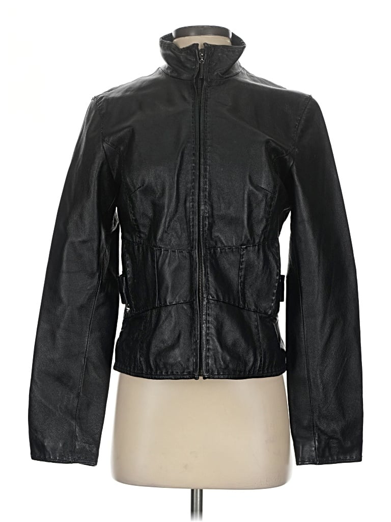 Pre-owned Venus Leather Jacket In Black
