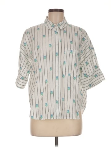 Maeve 3/4 Sleeve Button Down Shirt