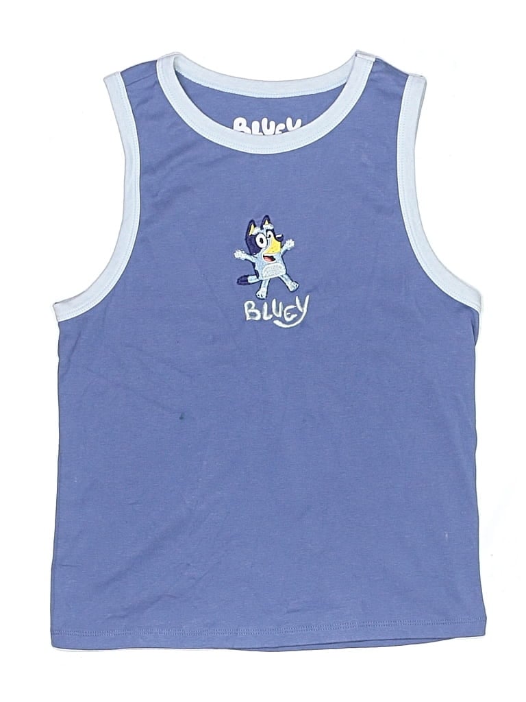 Pre-owned Bluey Kids' Tank Top Blue Keyhole Neckline Tops